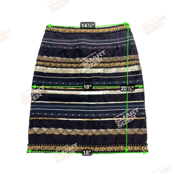 Worth New York Black Custom Maximalist Mixed Metals Beaded Artistry Skirt Size 2 - Picture 4 of 16